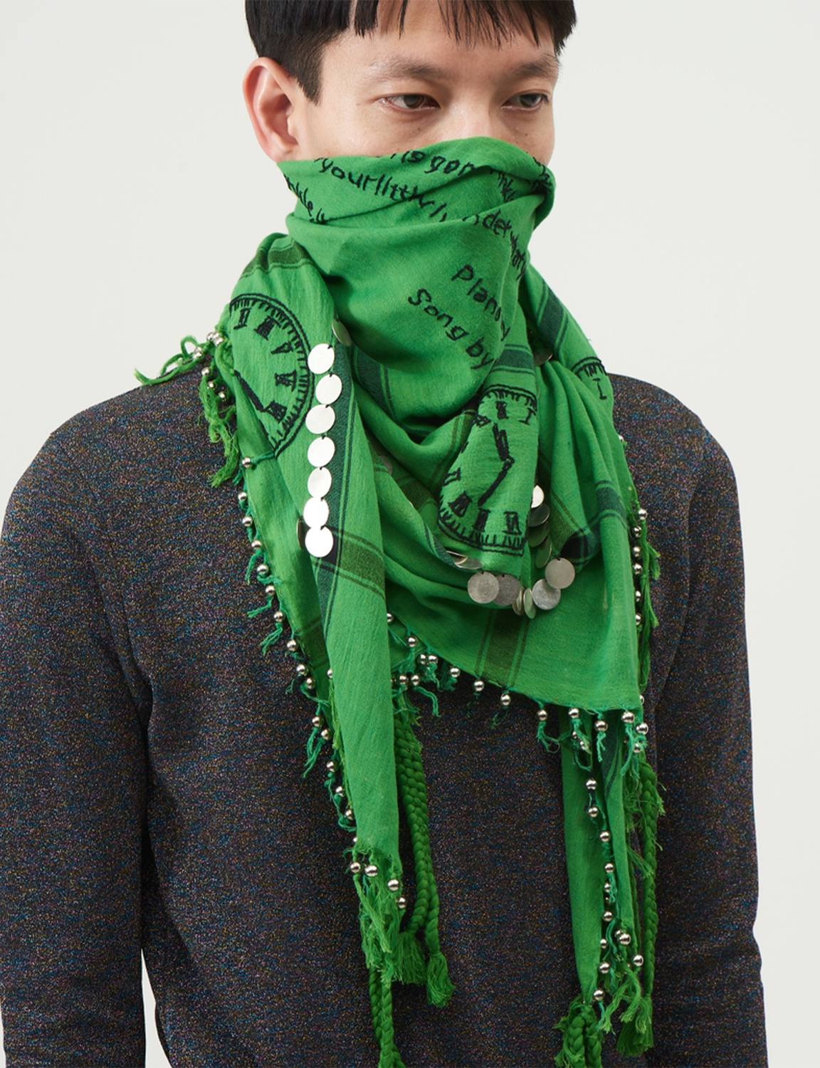 Hand Embroidery Scarf – Green