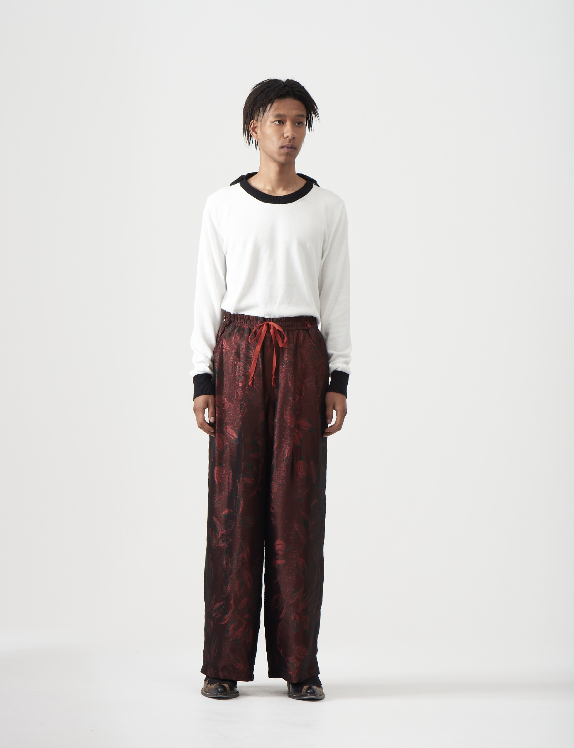 Jacquard Wide Trousers – Forest