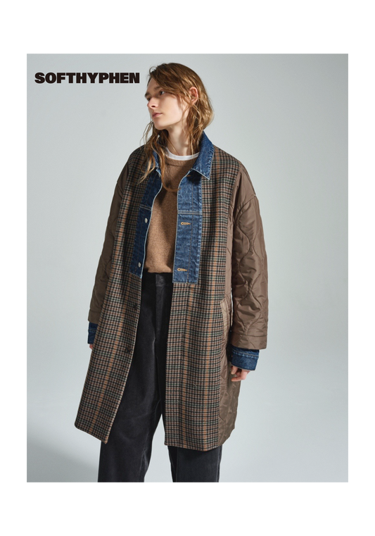 【新作入荷】DENIM DETAIL BALMACAAN COAT CHECK MIX TUE.01.NOV