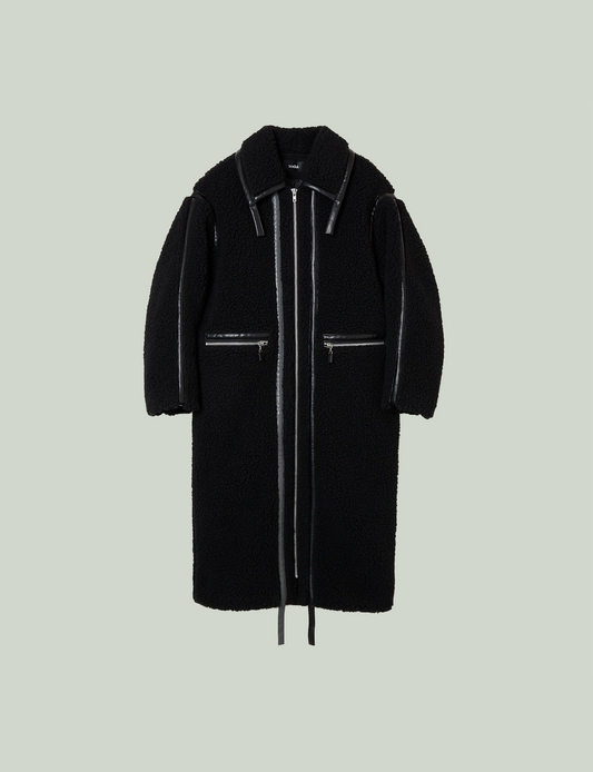 boa tape coat / black