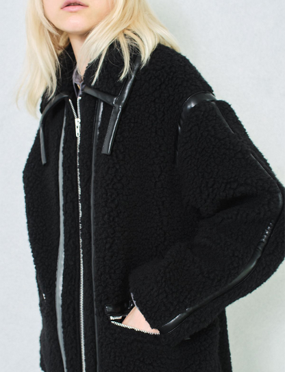 boa tape coat / black