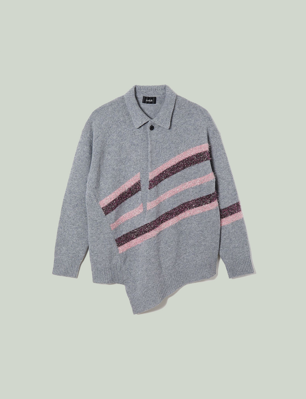 dazzling knit pullover / gray