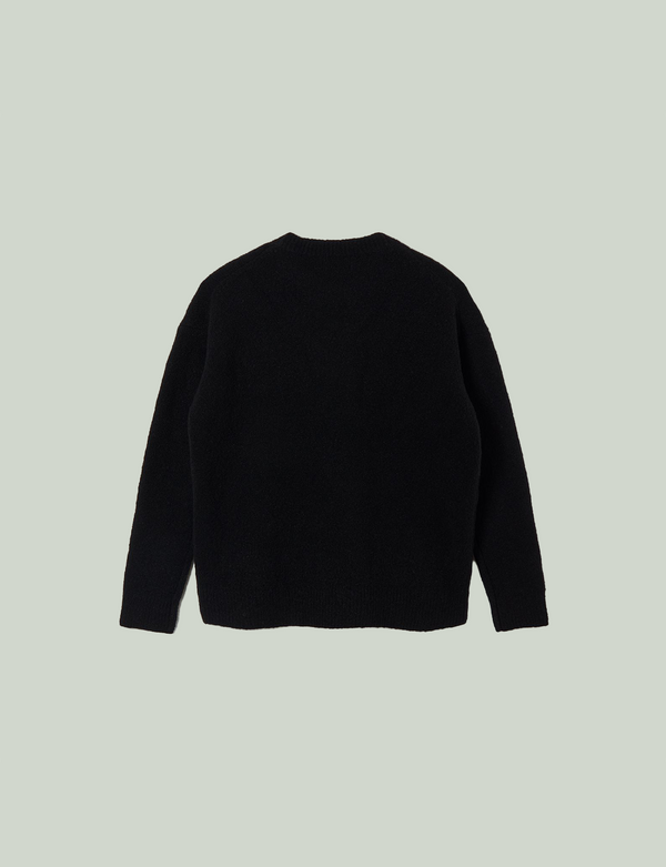 love around knit pullover / black