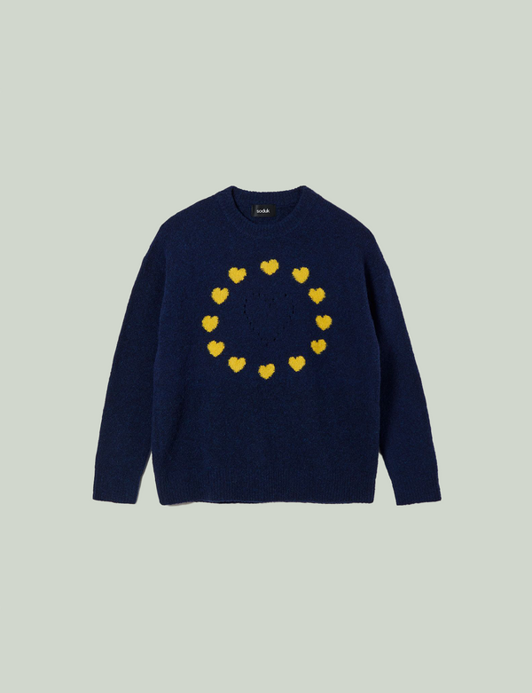 love around knit pullover / navy