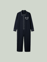 circle pocket jumpsuit / navy