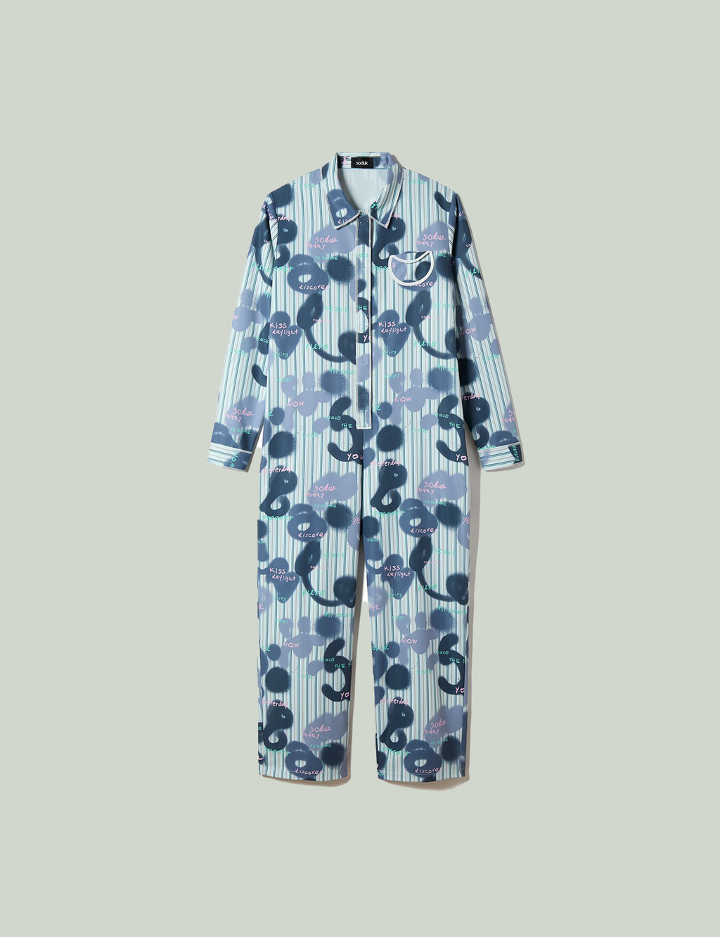 circle pocket jumpsuit / mix - soduk