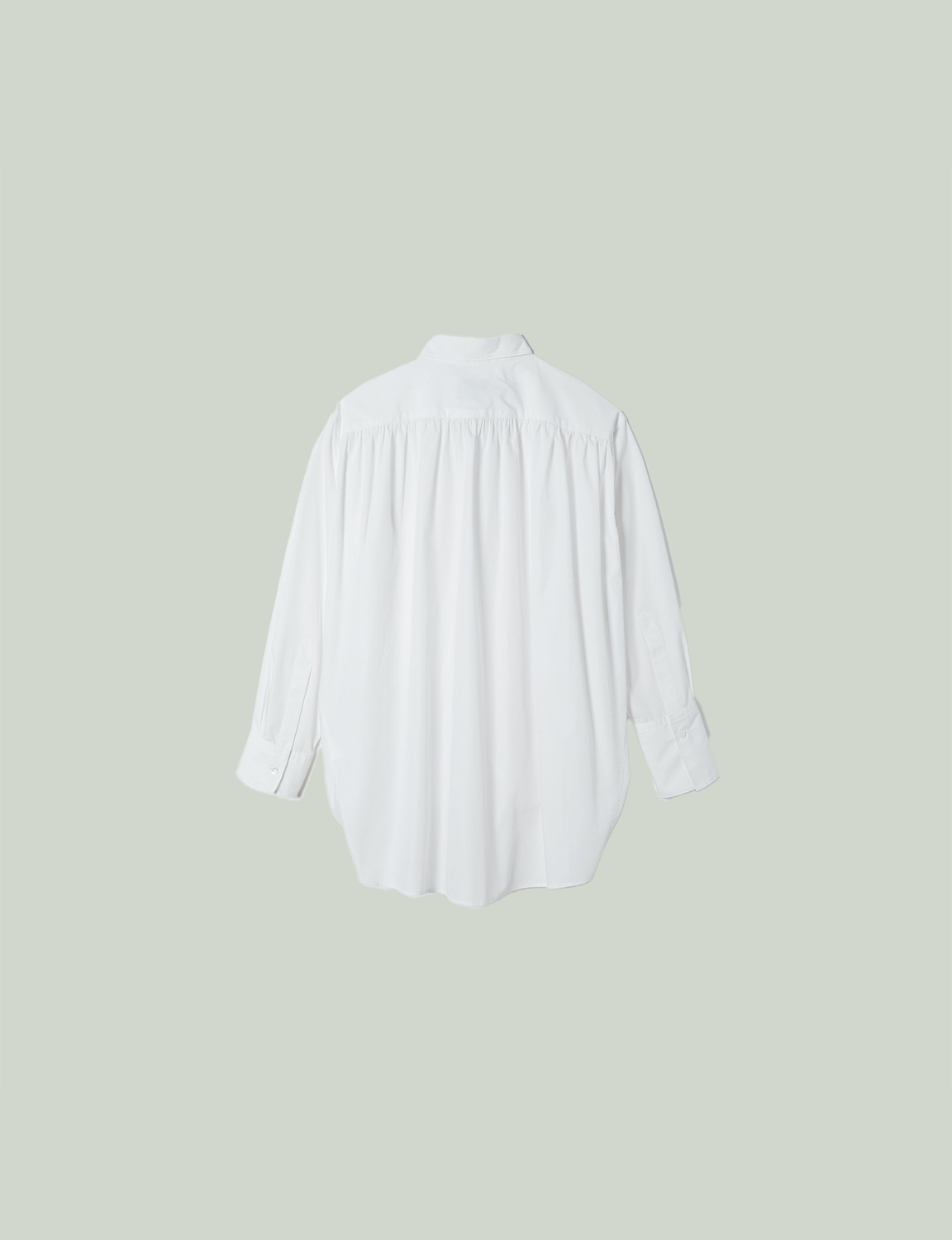 asymmetry gathered shirt / white