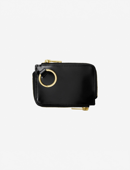 W ZIP Card Case / black×gold