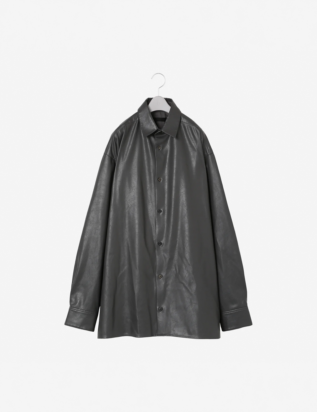 th products - Synthetic Leather Oversized Shirt / gray – The ...