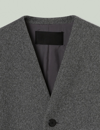 Collarless Jacket / gray