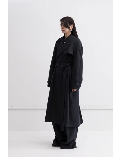 Wide Trench Coat / dark navy