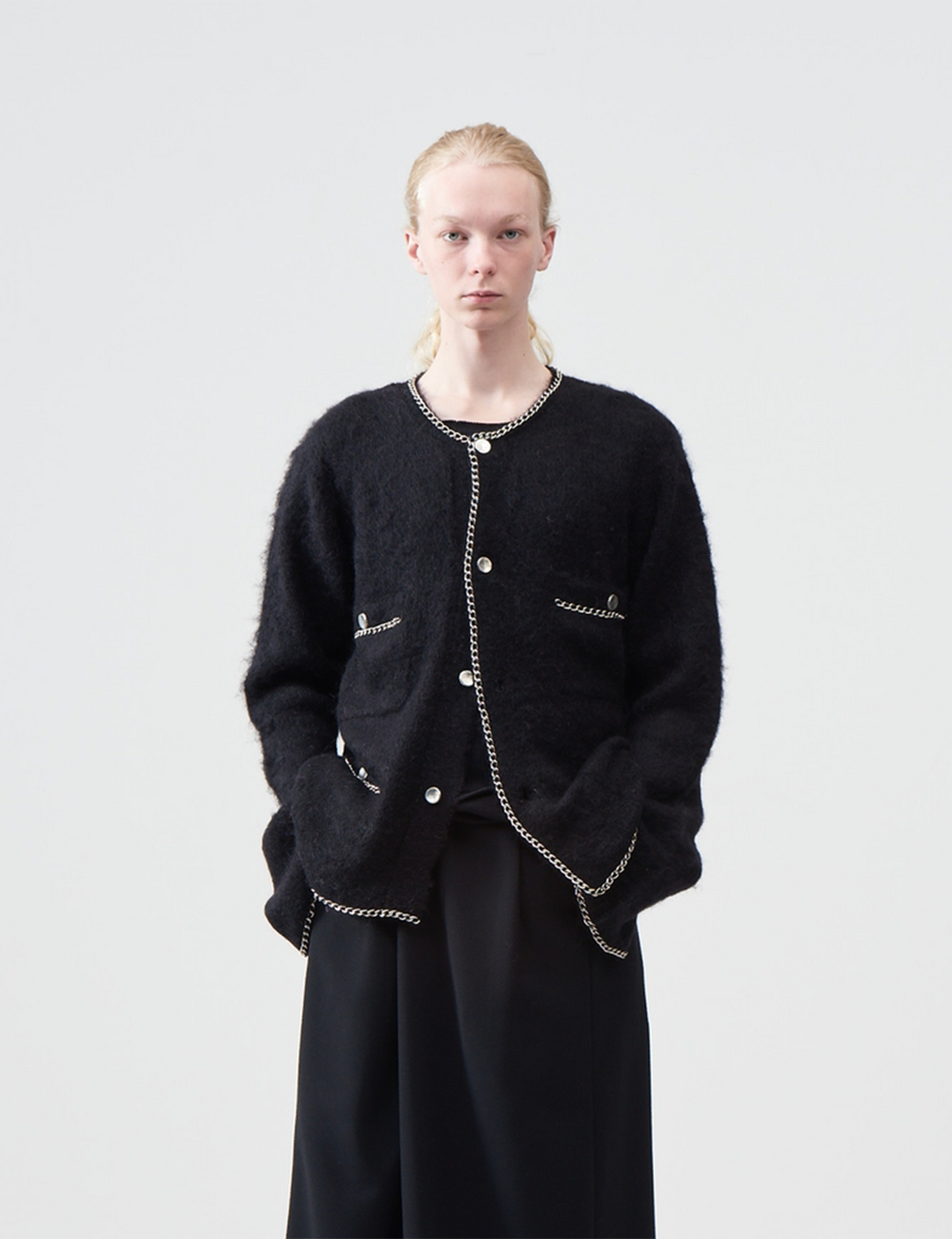 BED j.w. FORD - Chain Mohair Cardigan – Black – The Contemporary Fix Kyoto