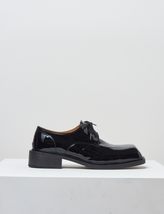 Patent Leather Square Toe Shoes – Black