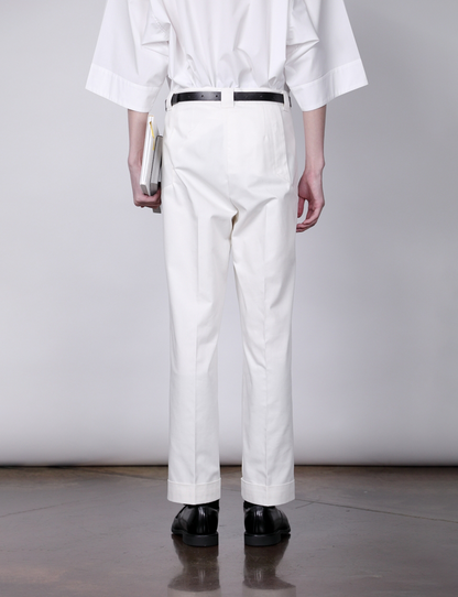 Tailored Work Pants (Artist Wardrobe / Keisuke Nakamura DAIKEI MILLS) / white