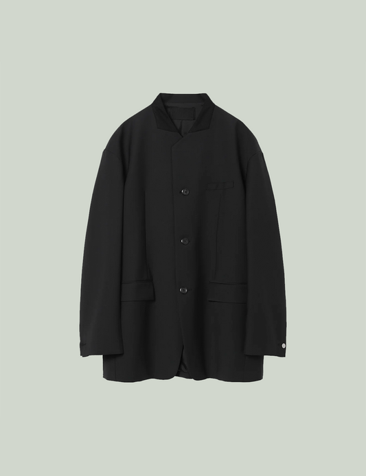 Collarless Oversized Jacket / black