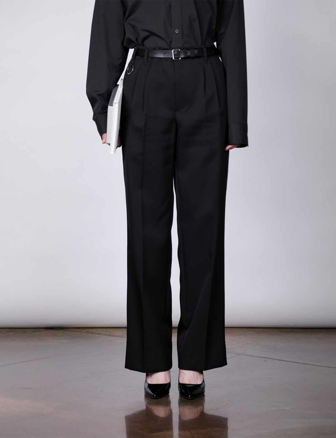 QUINN / Wide Tailored Pants / black