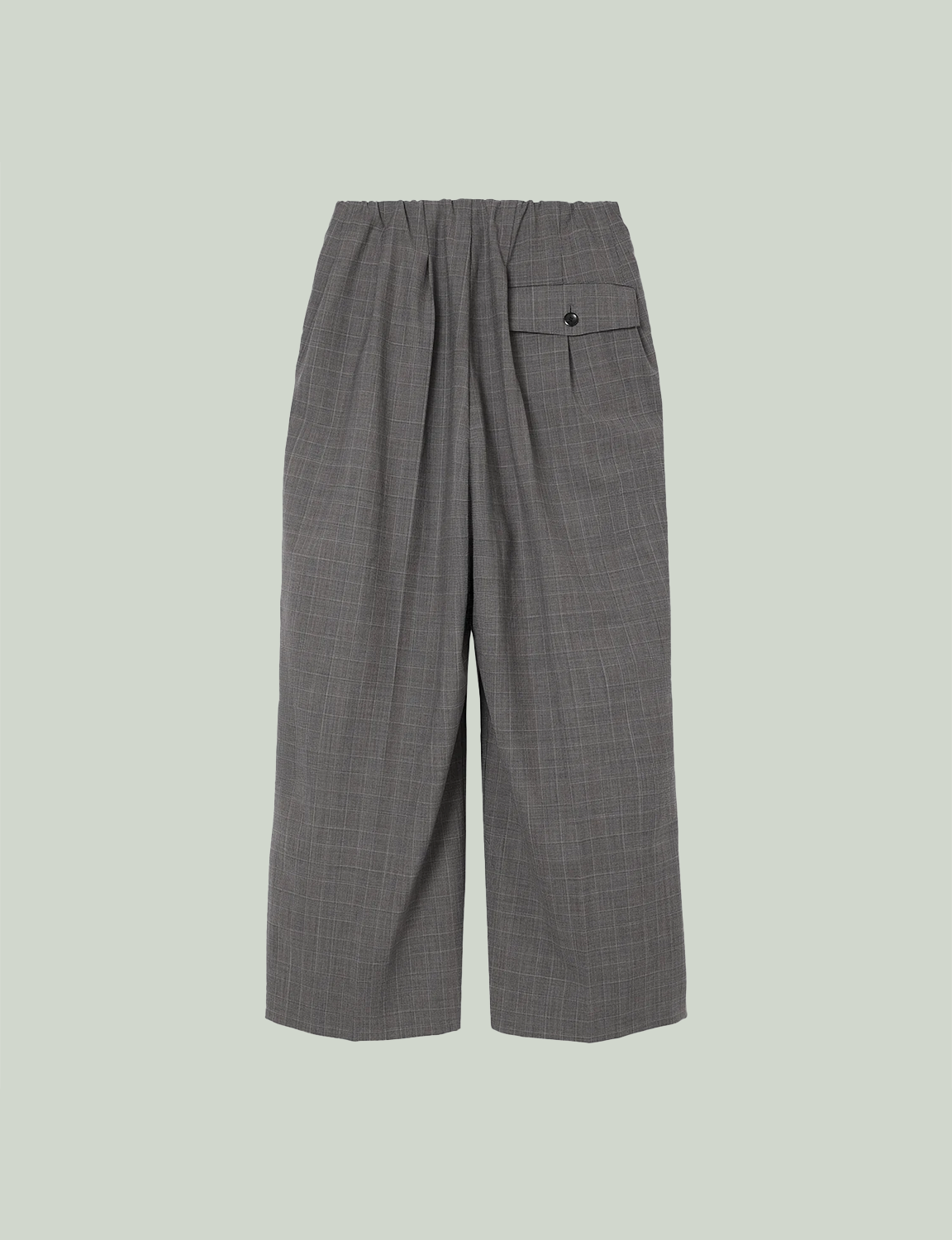 Waist Gathered Wide Pants / check