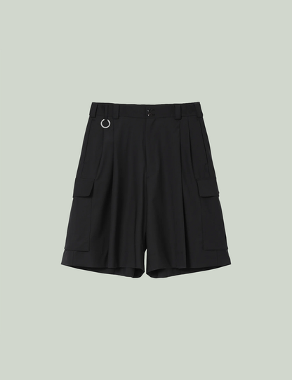 Wide Cargo Shorts / black