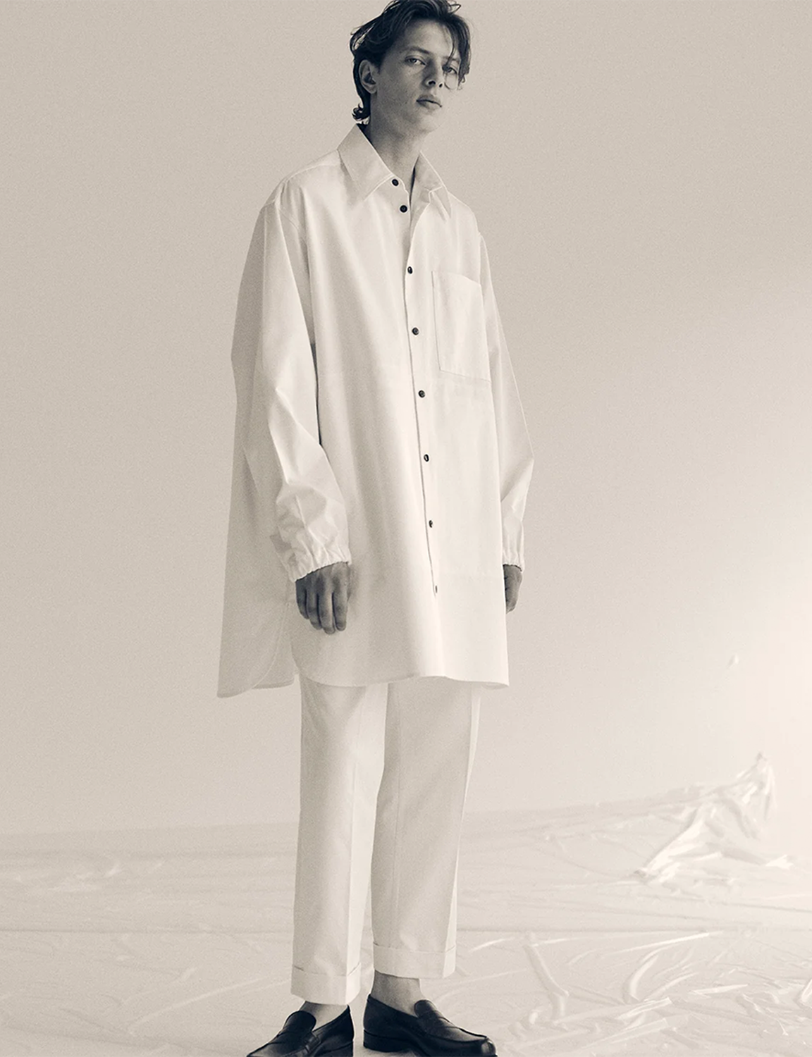 Tailored Work Pants (Artist Wardrobe / Keisuke Nakamura DAIKEI MILLS) / white