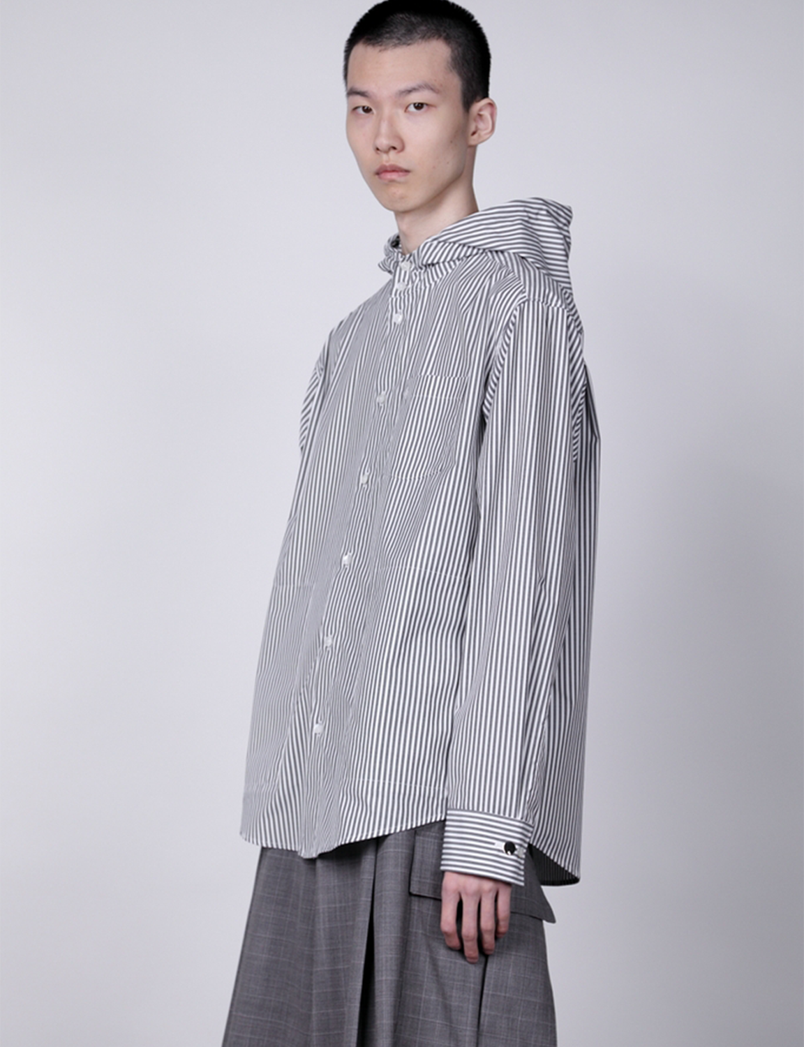 Hooded Shirt / stripe