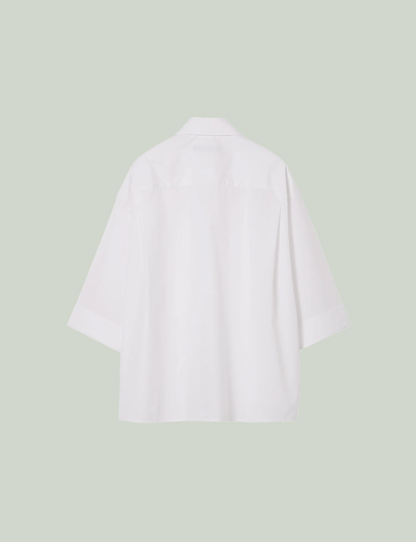 EDWARD / Big Sleeve S/S Shirt / white