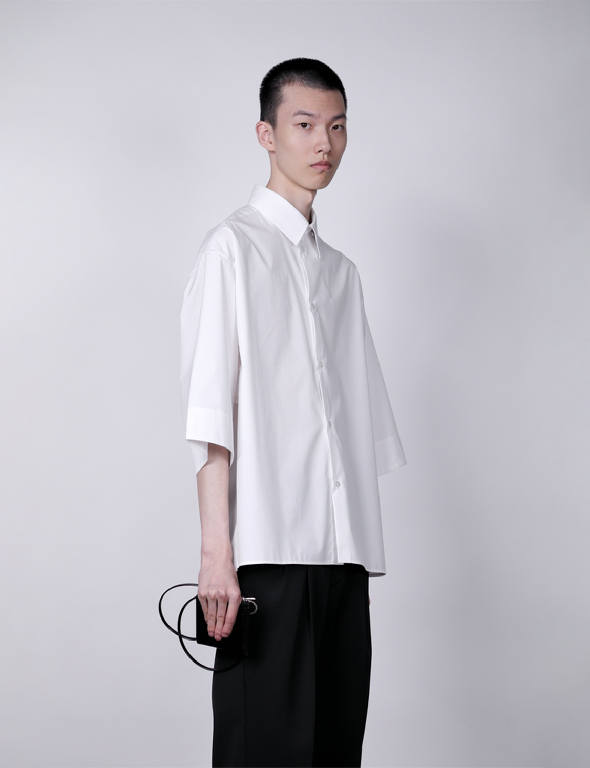 EDWARD / Big Sleeve S/S Shirt / white