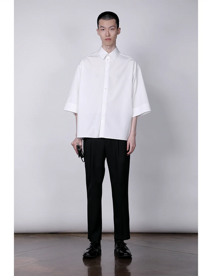 EDWARD / Big Sleeve S/S Shirt / black