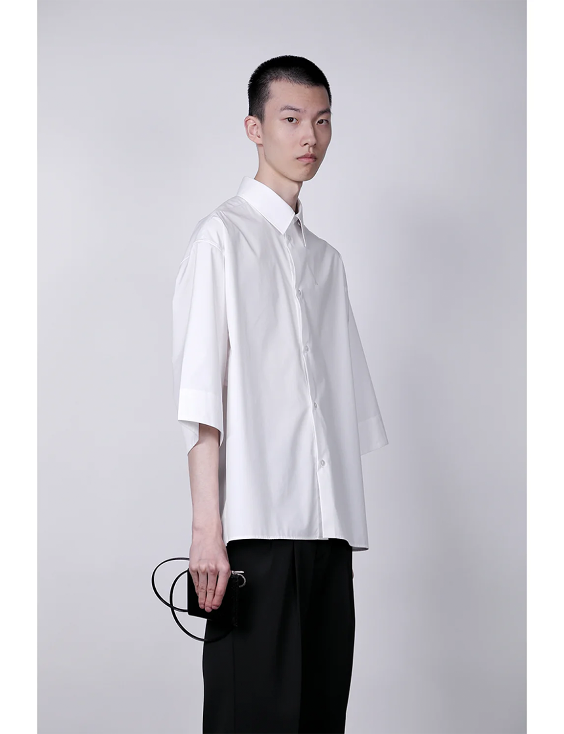 EDWARD / Big Sleeve S/S Shirt / black