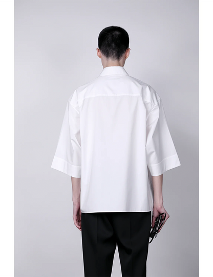 EDWARD / Big Sleeve S/S Shirt / black