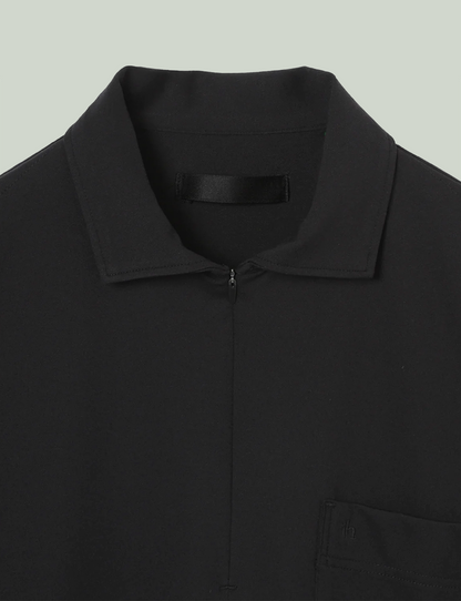 Half Zip S/S Polo / black