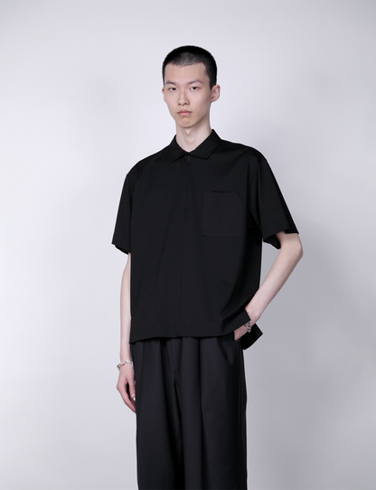 Half Zip S/S Polo / black