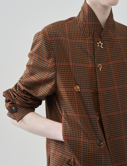 Wool Double-Breasted Jacket – Camel