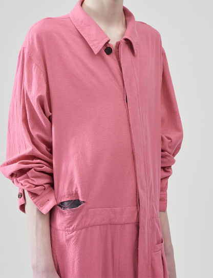 Cotton Silk Pilling Coveralls – Pink