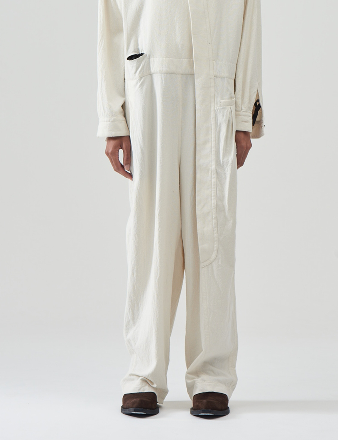 Cotton Silk Pilling Coveralls – Natural