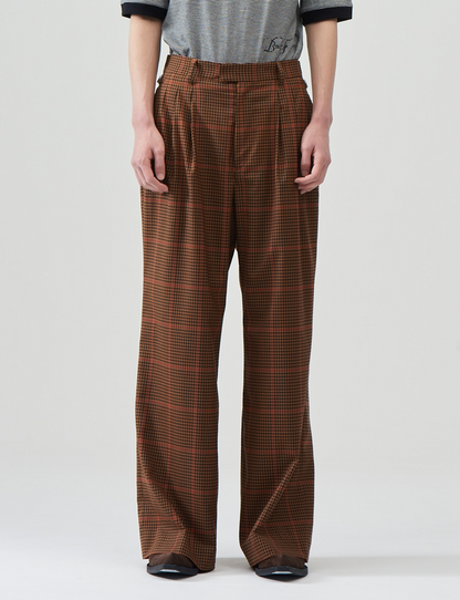 Wool Tropical Wide Trousers – Camel