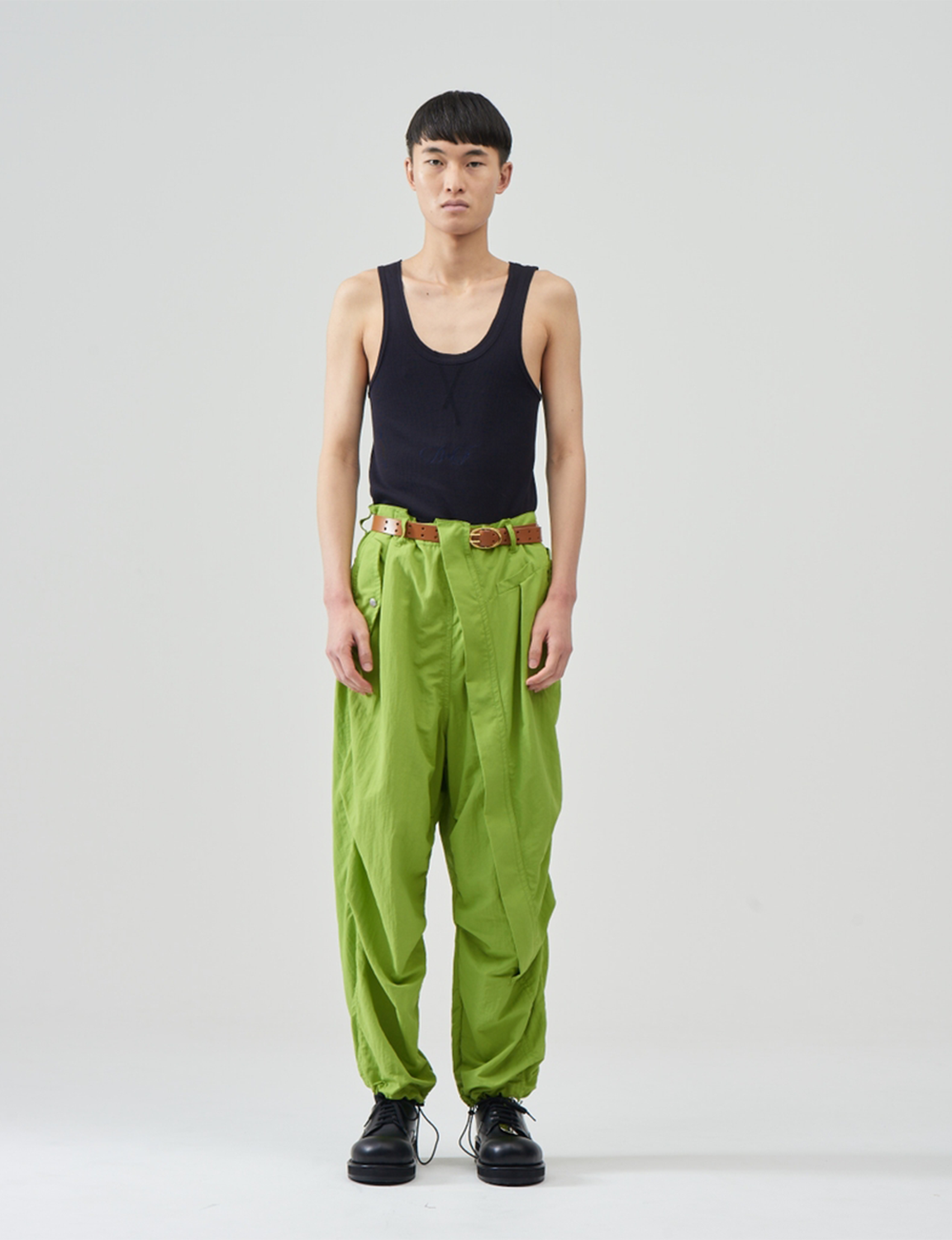 Nylon parachute Pants – Pistachio