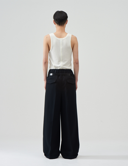 Sweat Wide Pants – Black