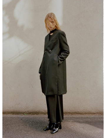 TARO HORIUCHI - Collar Less Hidden Pocket Coat / black – The