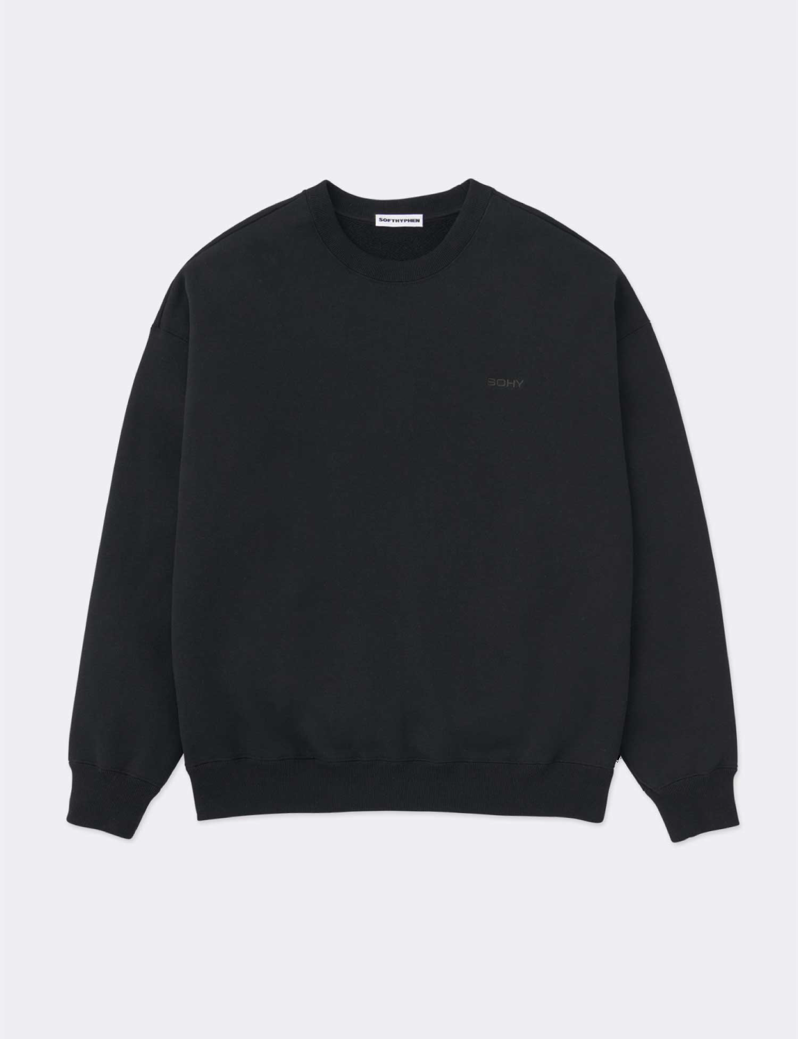 SOHY BASIC CREW NECK SWEAT - BLK