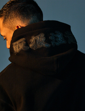 以下HP紹介文～LEATHER OG LABEL HOODIE BLACK - パーカー