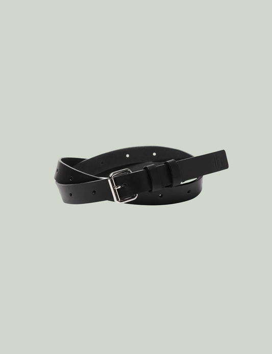 Leather Belt SKI 20 / black × silver