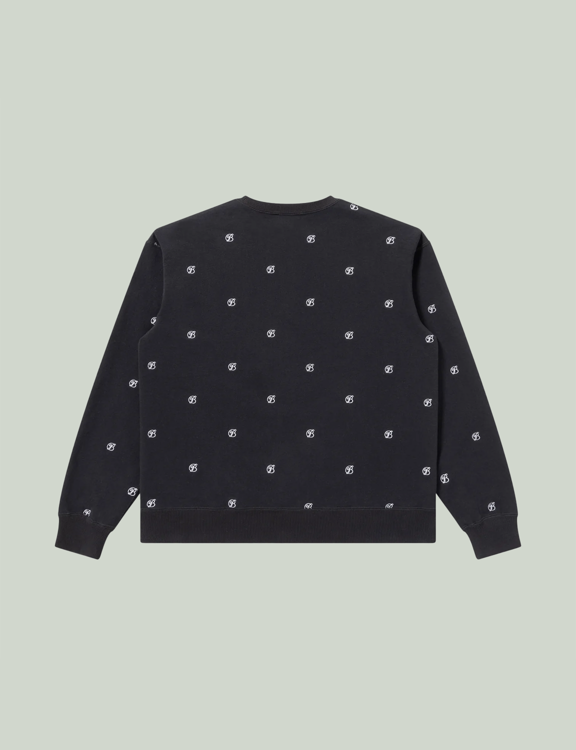 B EMBLEM PATTERNED CREW SWEAT