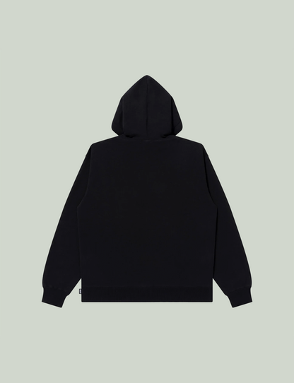 METAL LOGO FABRIC-STITCHED ZIP HOODIE