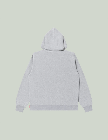 METAL LOGO FABRIC-STITCHED ZIP HOODIE