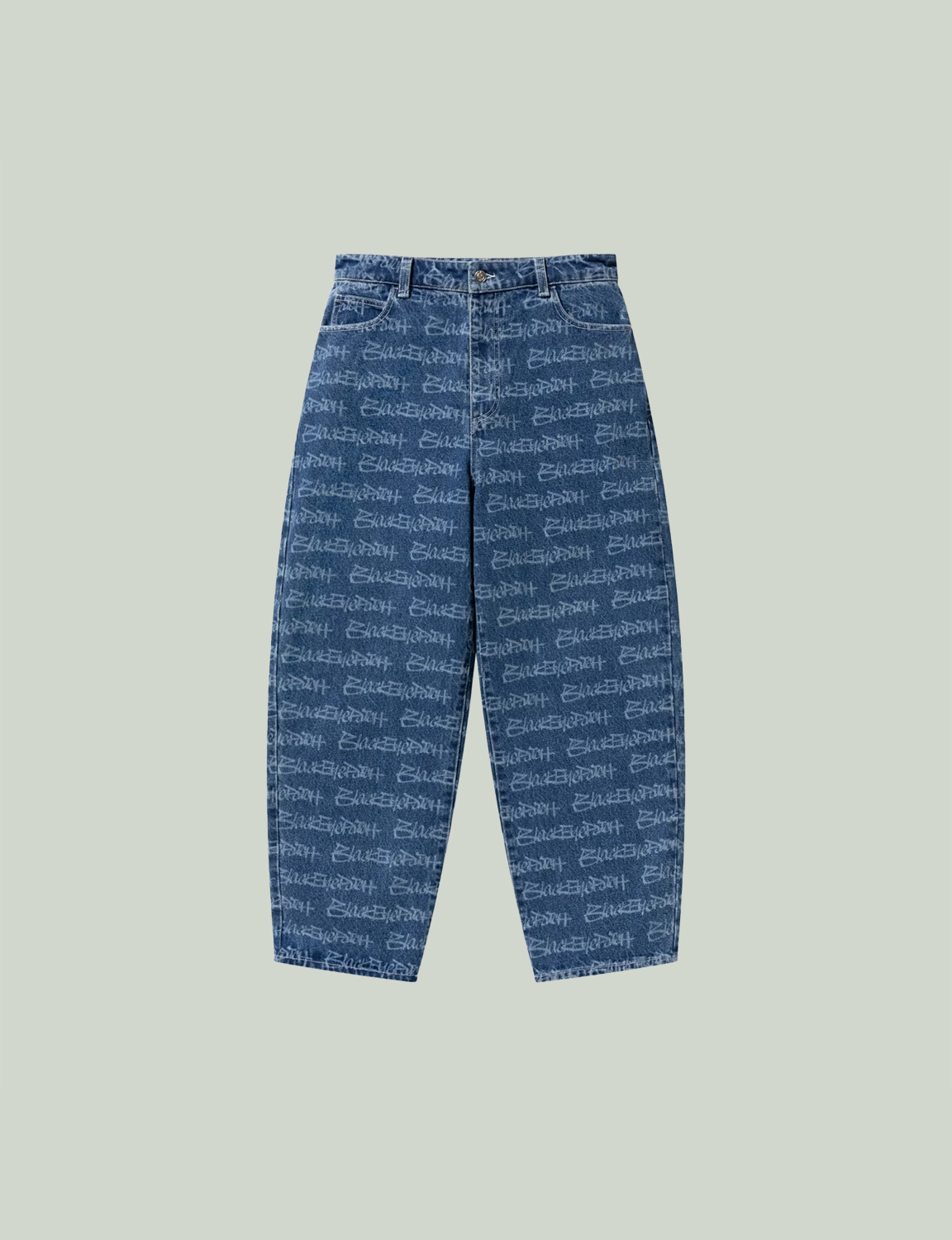 FASTHAND SCRIPT PATTERNED EXTRA BAGGY JEANS