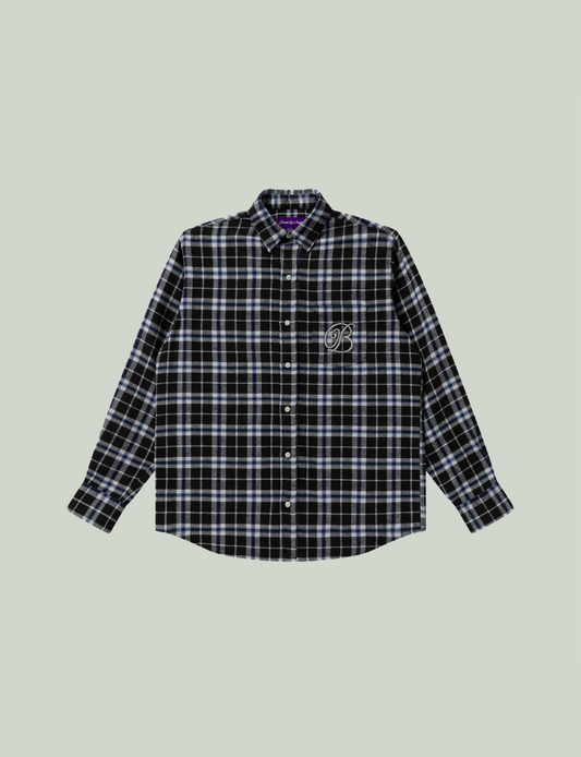 B EMBLEM FLANNEL SHIRT