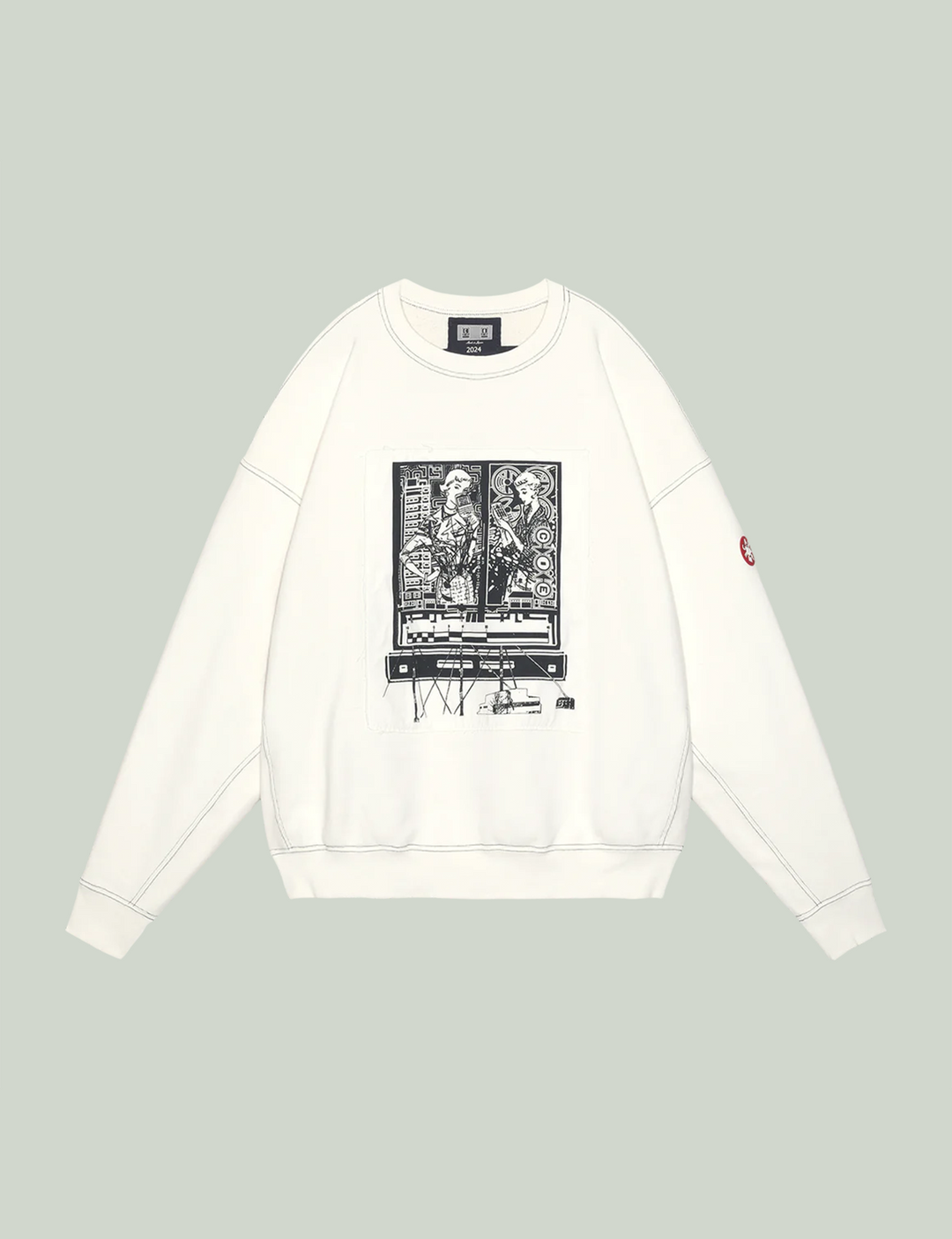 C.E - WASHED WHITE TEMPLE CREW NECK – The Contemporary Fix Kyoto