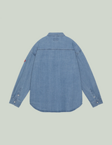 BLEACHED DENIM BIG SHIRT