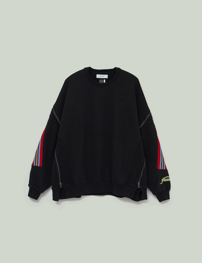 ZIPPER RIB SWEAT