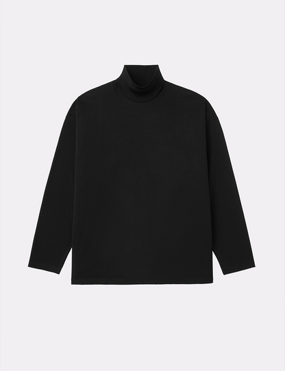 SHOULDER PLEATS HIGH NECK L/S TEE